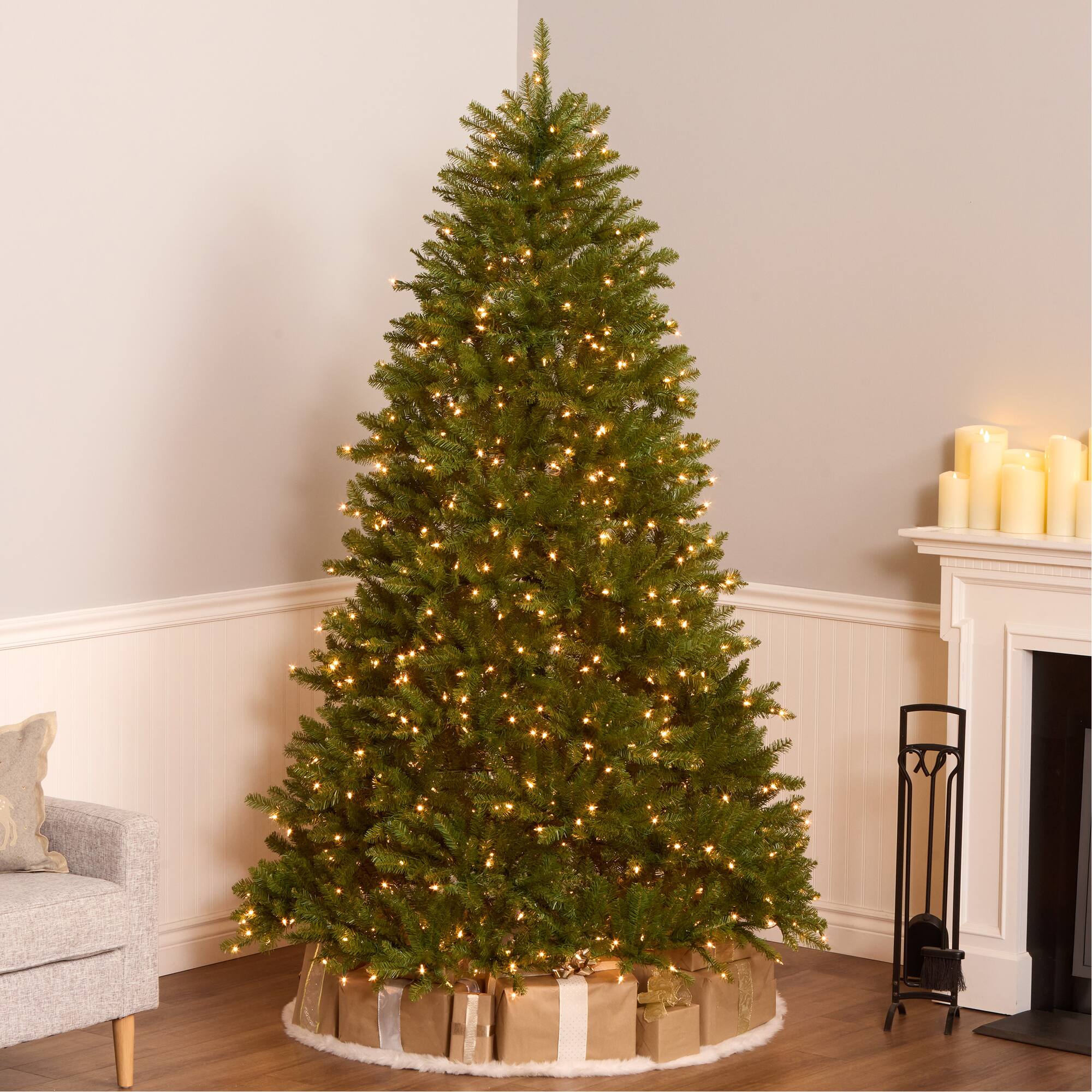 7.5 ft. Pre-Lit Dunhill® Fir Artificial Christmas Tree, Clear Lights